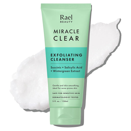 Rael Beauty Miracle Clear Face Exfoliating Cleanser With Succinic , Salicylic And Wintergreen Extract, 150 ml / 5 fl. oz