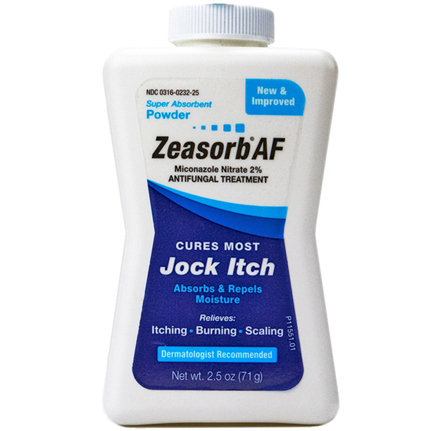 Zeasorb AF Super Absorbent Antifungal Treatment Powder for Jock Itch, 2.5 oz. / 71 g