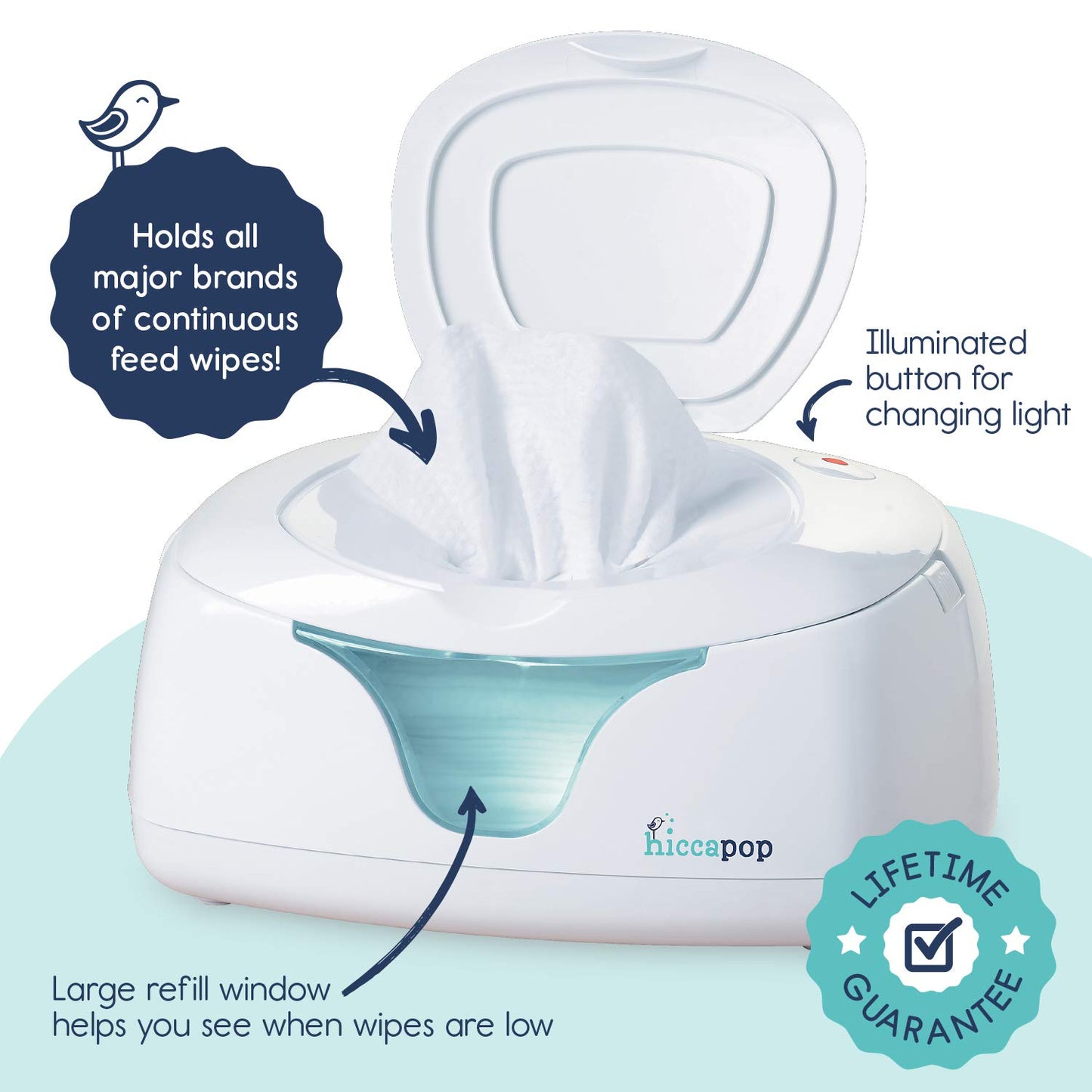 Hiccapop Baby Wipe Warmer with Changing Light Newborn Essentials