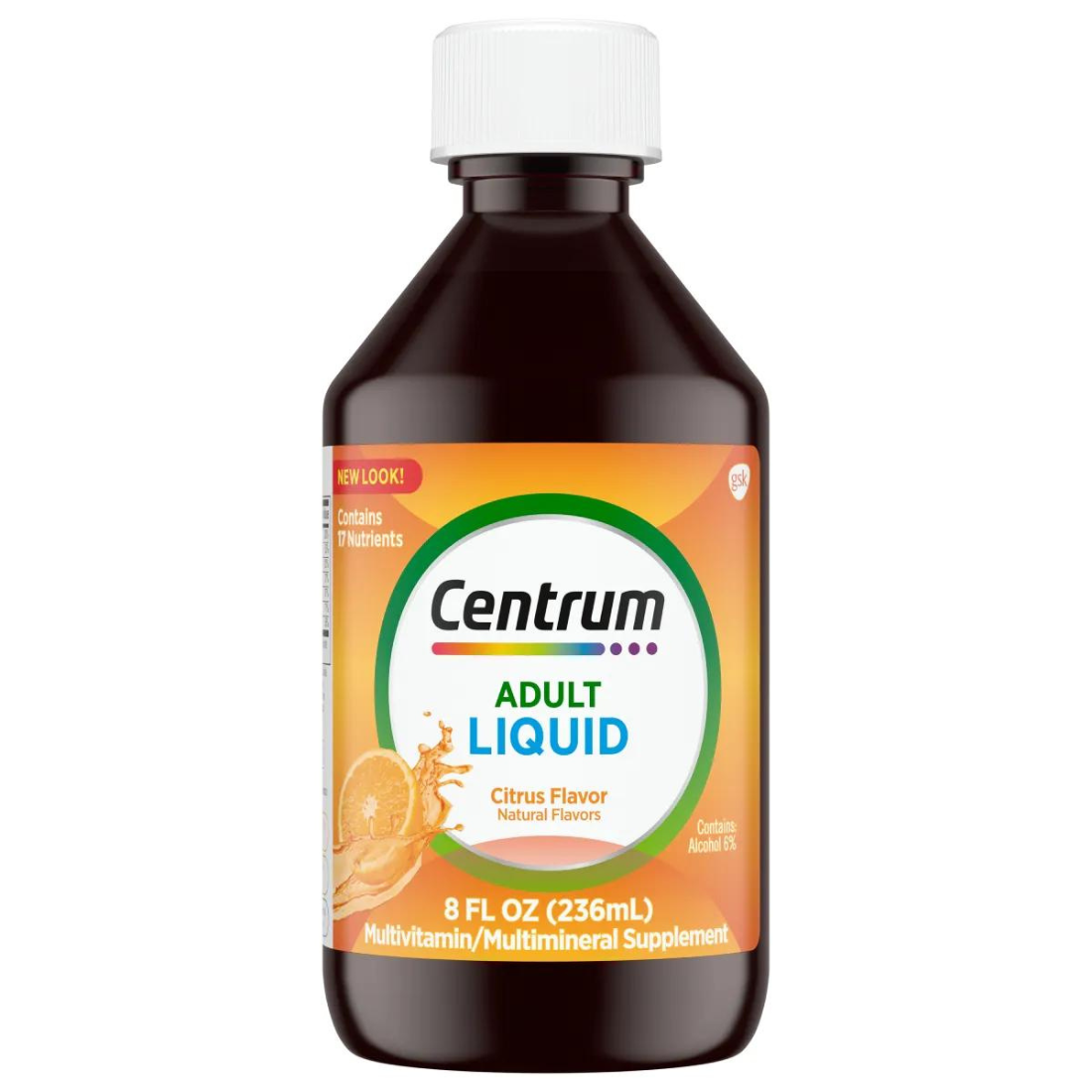 Centrum Liquid Multivitamin for Adults Citrus Flavor, 236 ml