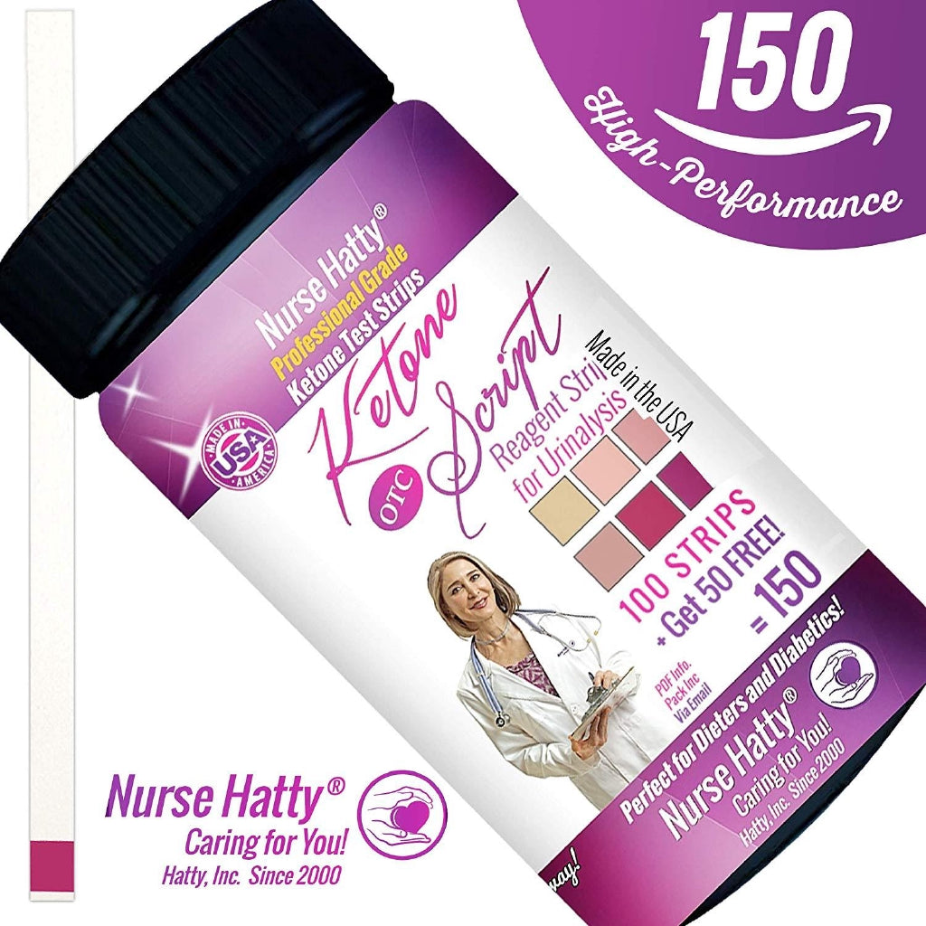 Nurse Hatty Professional Grade Ketone Test Strips 150 Counts