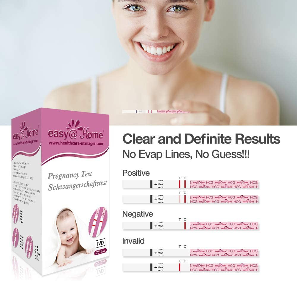 Easy at Home Pregnancy Test Strips Kit, Powered by Premom Ovulation Predictor APP, 20 Tests
