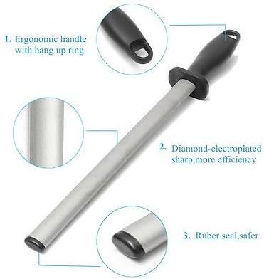 Kota Japan Premium Carbon Steel Kitchen Knife Sharpener Rod, 1 Count