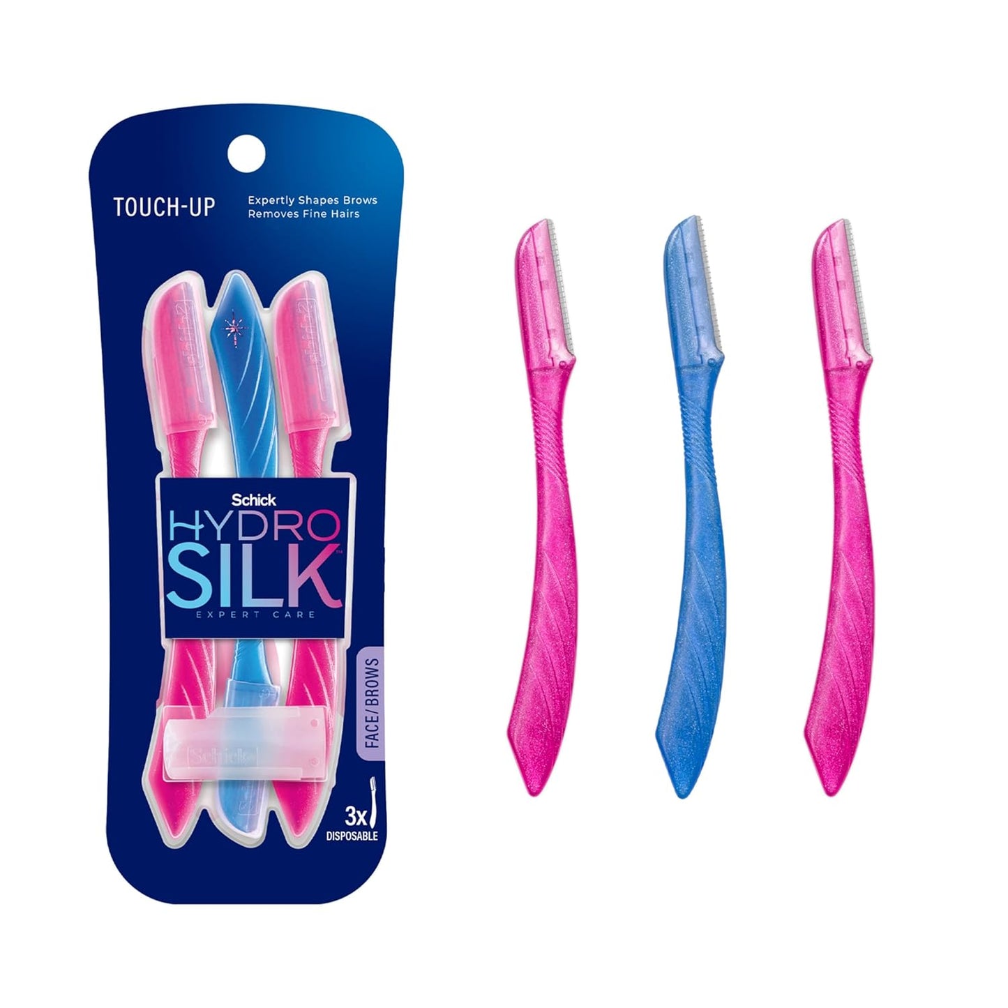 Schick Hydro Silk Touch Up Retouches Dermaplaning Tool Expert Care, 3 Disposable