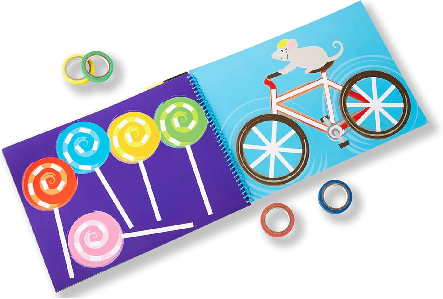 Melissa & Doug Tape Activity Book with 4 Rolls of Easy-Peel Tape and 20 Pages of Reusable Scenes, 1 Count