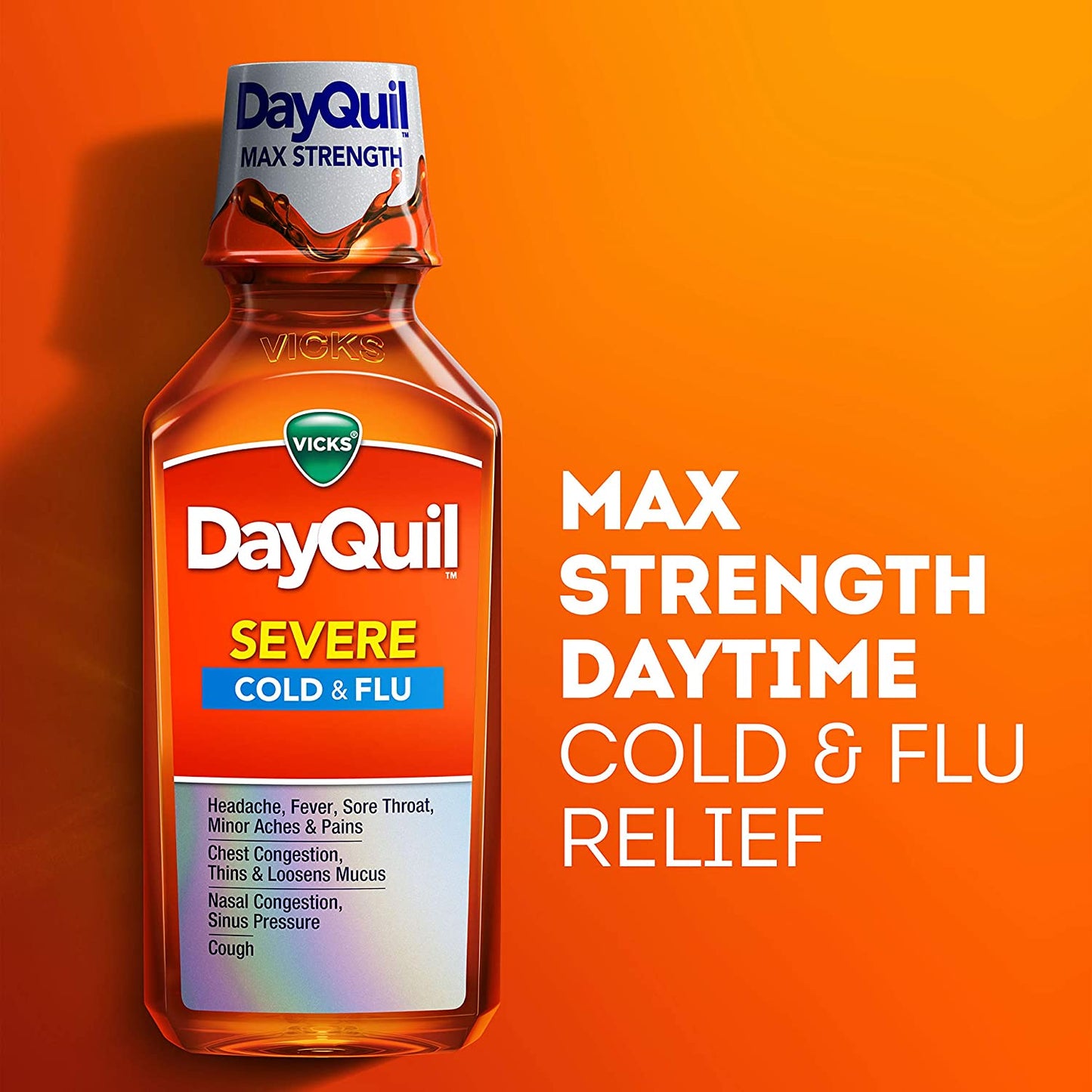 Vicks NyQuil and DayQuil Severe Cold & Flu Relief Liquid, 2 x 12 fl.oz