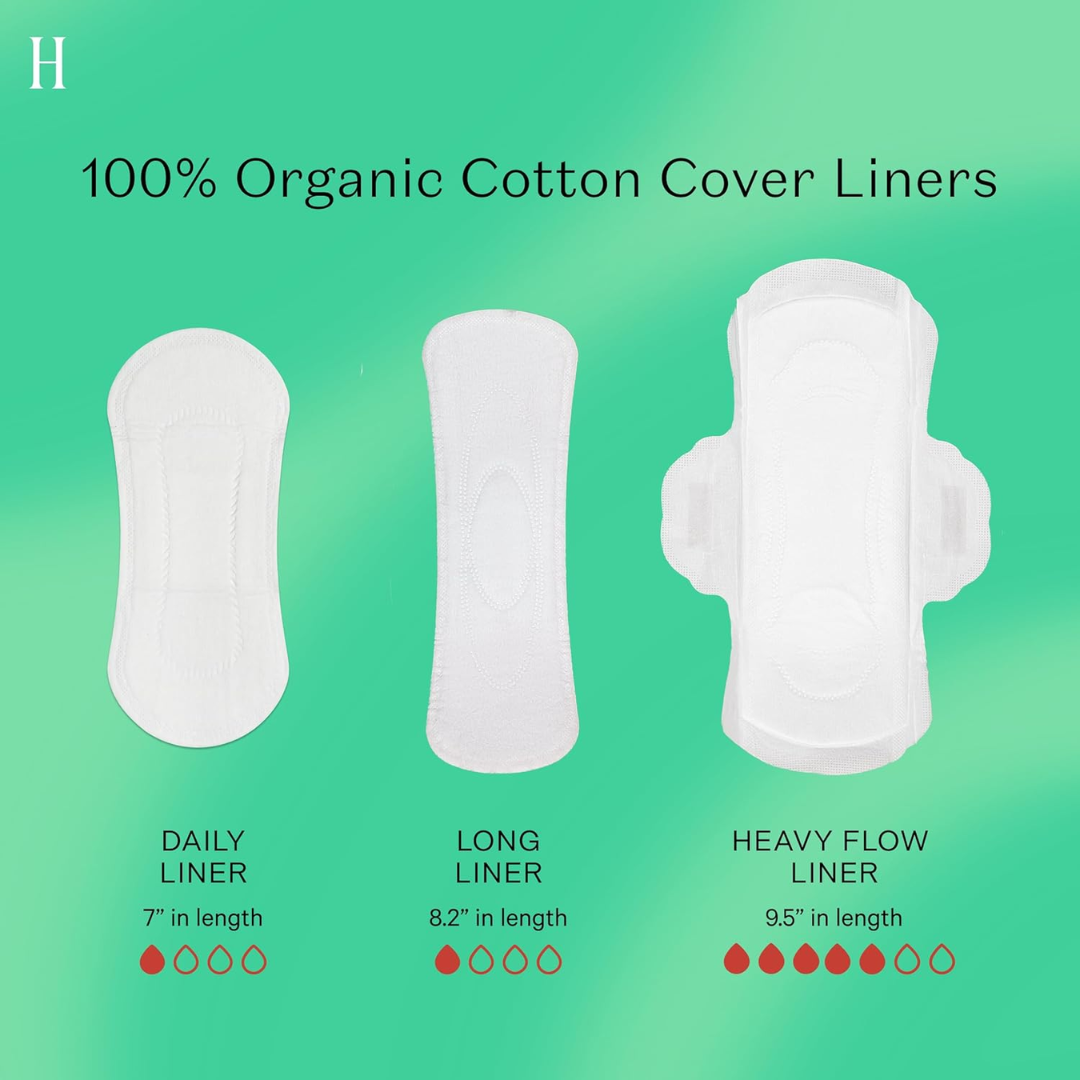 The Honey Pot Company Plant-Derived Feminine Care Cooling Herbs 100% Organic Cotton Cover Pantiliners 30 Count