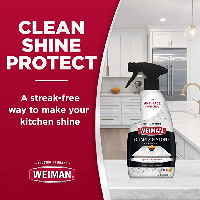 Weiman Quartz & Stone 2-in-1 Clean + Protect Citrus Scent, 16 Oz / 473 ml