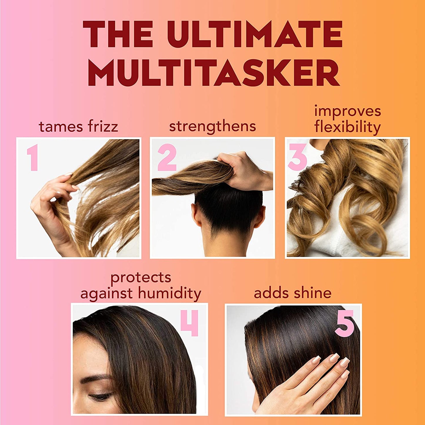 OGX 5-In-1 Benefits Frizz-Free + Keratin Smoothing Oil Miracle Gloss Smoothing Spray, 6.8 fl.oz / 200ml