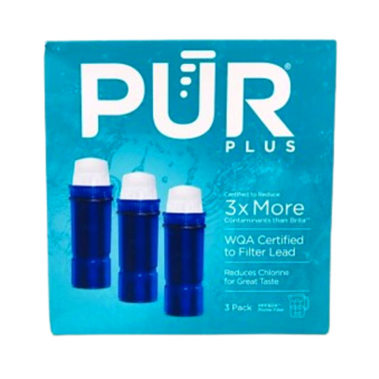 PUR Water Pitcher Replacement Filter with Lead Reduction, 3 Pack, Blue (PACKAGING MAY VARY)