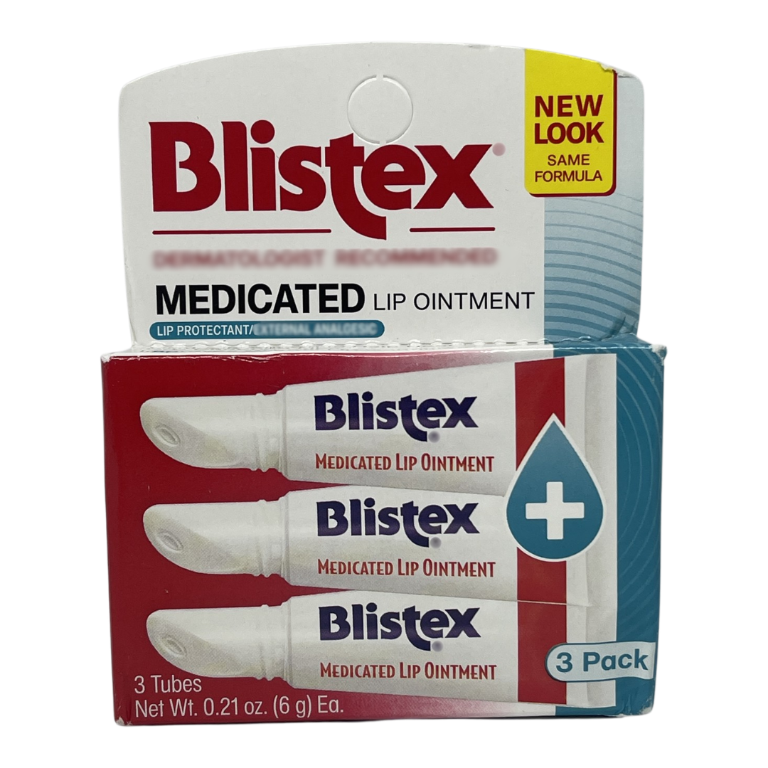 Blistex Medicated Lip Ointment, 0.21 oz / 6 g each, 3 Tubes