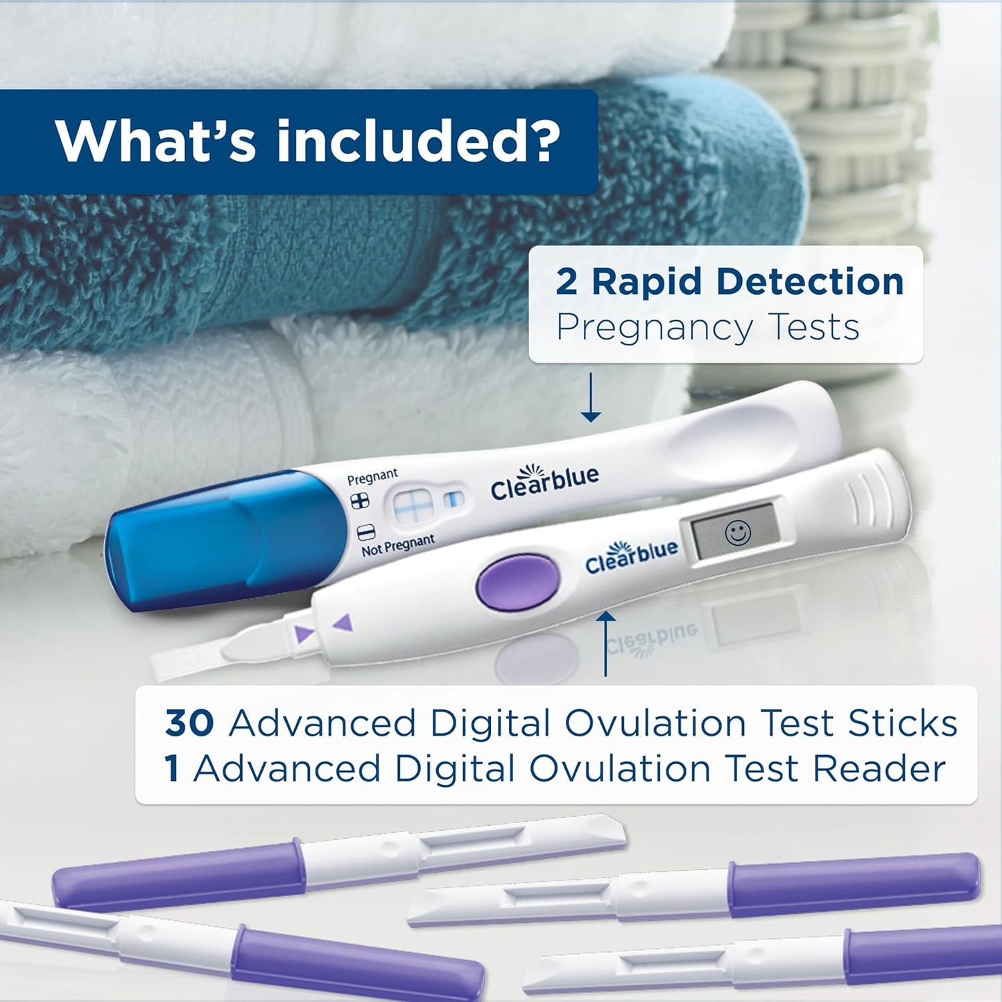 Clearblue Advanced Digital Ovulation Test Kit, 30 Ovulation Tests+2 Pregnancy Tests