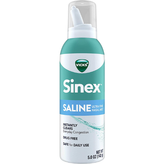 Vicks Sinex Saline Ultra Fine Nasal Mist Instantly Clears Everyday Congestion, 5.0 oz. / 142g