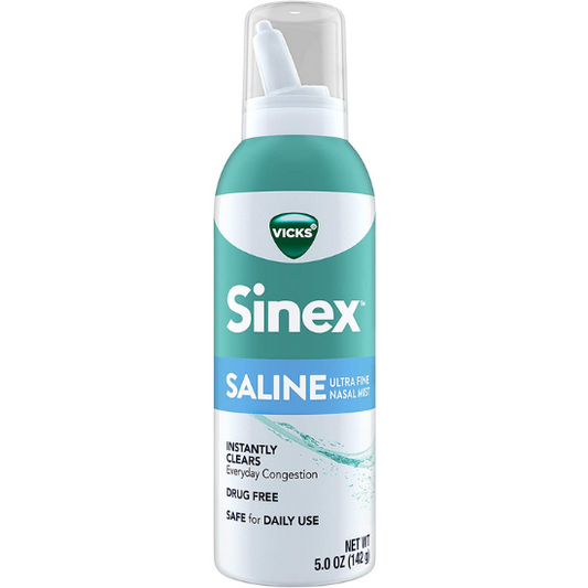 Vicks Sinex Saline | Ultra Fine Nasal Mist Instantly Clears Everyday Congestion (5.0 oz/ 142g)