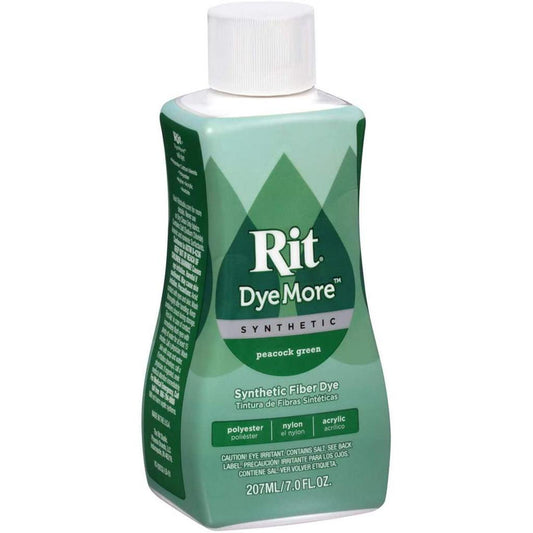 Rit DyeMore Liquid Dye, Peacock Green, Synthetic Fiber Dye, 7.0 fl.oz / 207ml