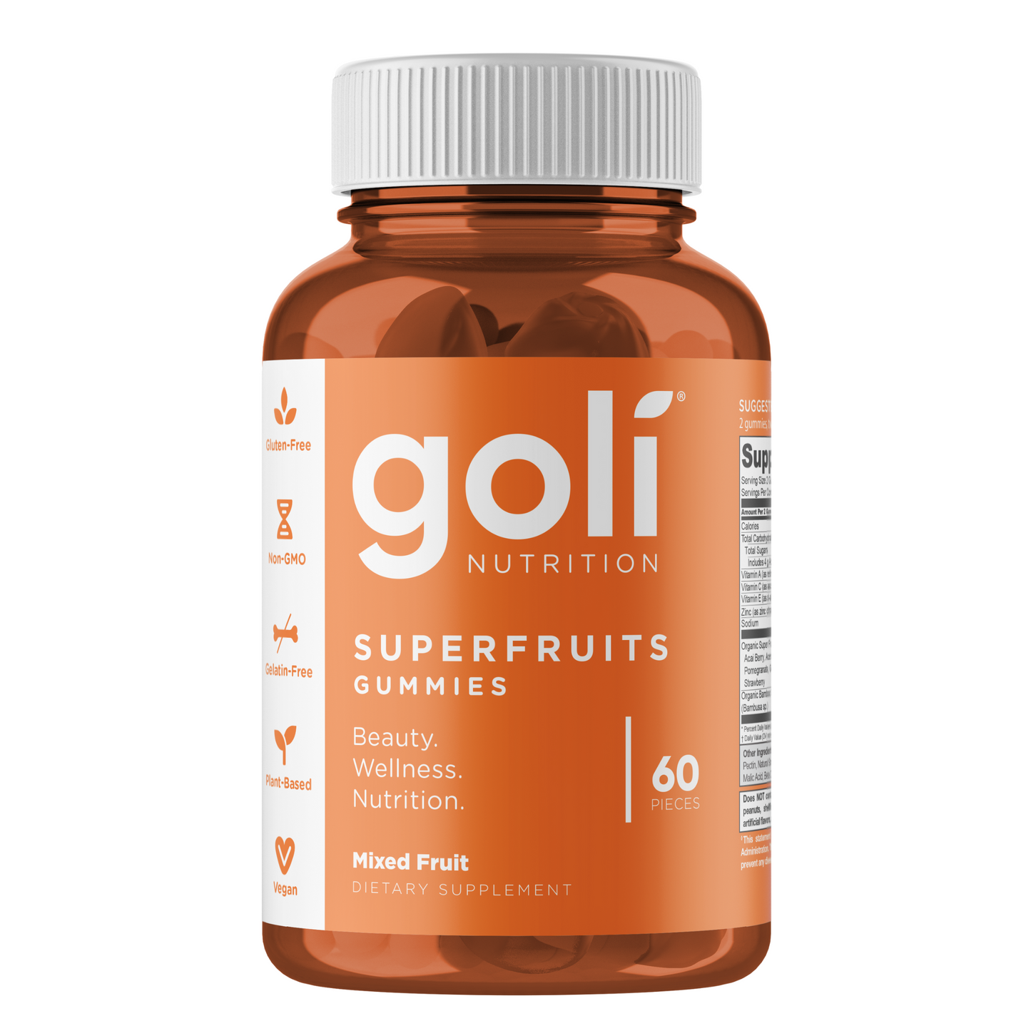 Goli Nutrition Superfruits Gummies 60 Pieces, 1 Bottle