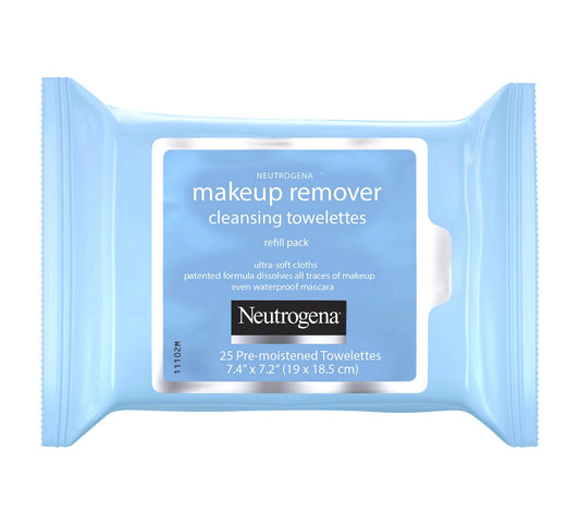 Neutrogena Makeup Remover Cleansing Towelettes Refill Pack, 25 Count