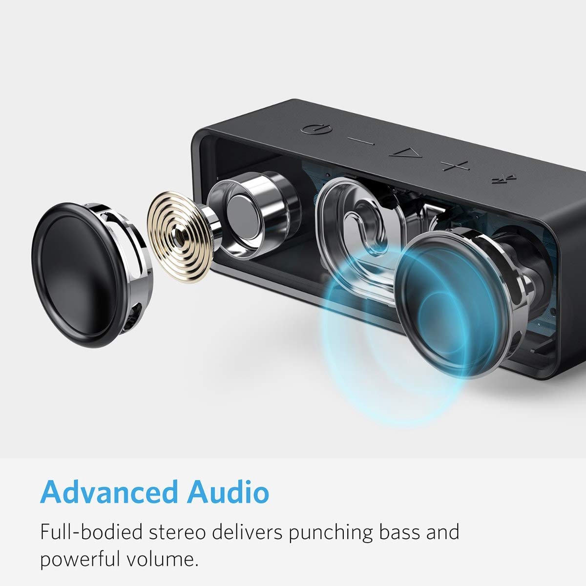 Anker Bluetooth Speaker SoundCore with Loud Stereo Sound, 24-Hour Playtime, 66 ft. Range