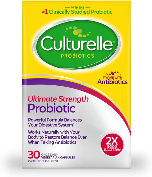 Culturelle Probiotics Ultimate Strength Probiotic 2X Good Bacteria 30 Vegetarian Capsules