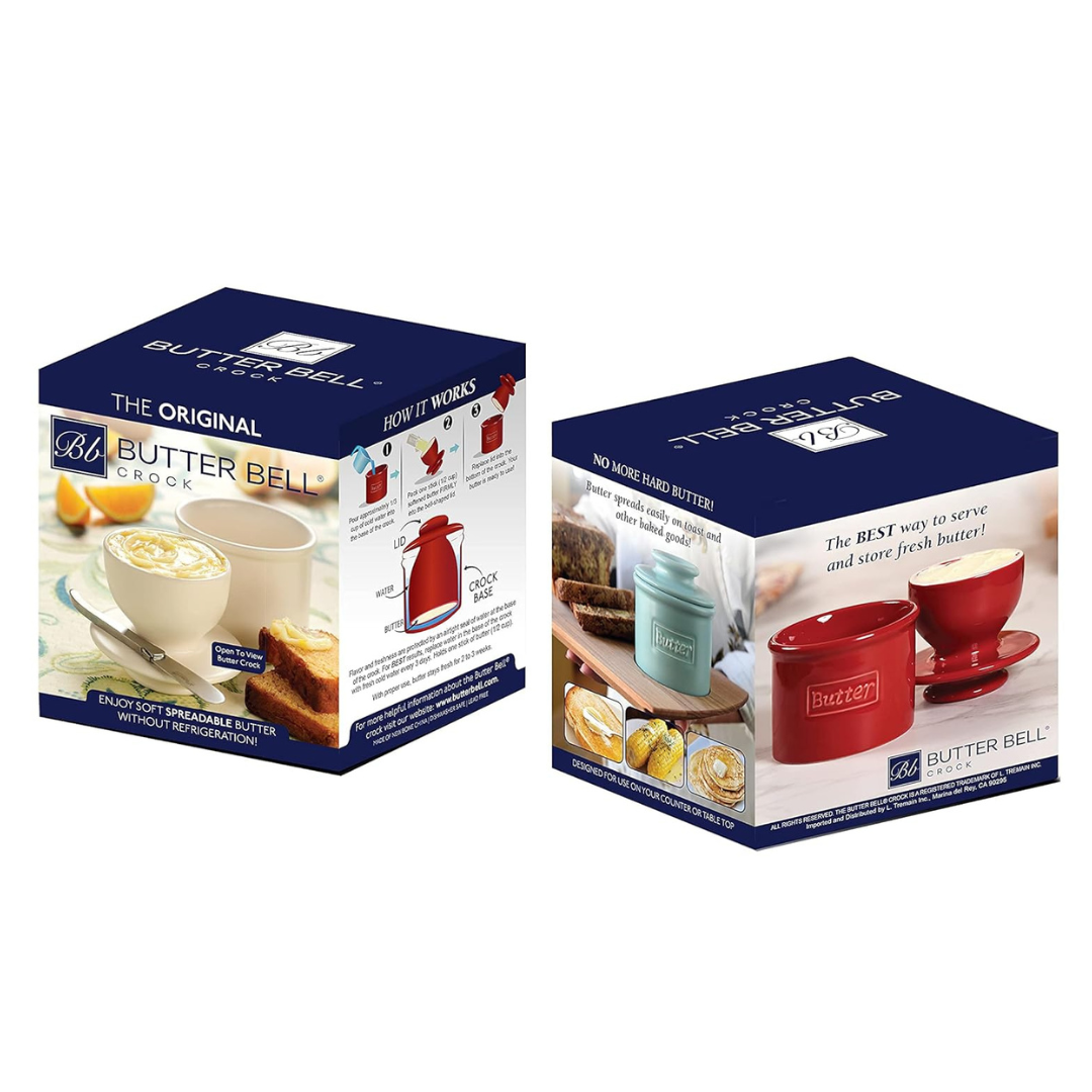 Ceramic Butter Bell Crock, Maraschino Red