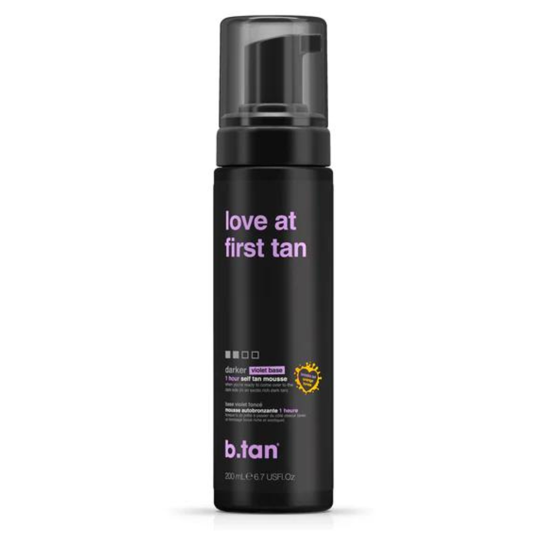 B.tan Love at First Tan Kit Darker Self Tan Mousse with Self Tanning Mitt Applicator, (Violet Base) 200ml