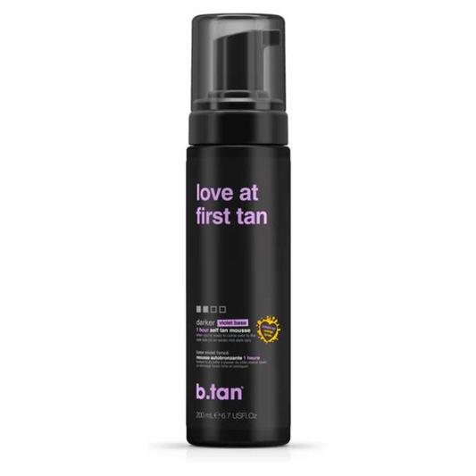 B.tan Love at First Tan Kit Darker Self Tan Mousse with Self Tanning Mitt Applicator, (Violet Base) 200ml