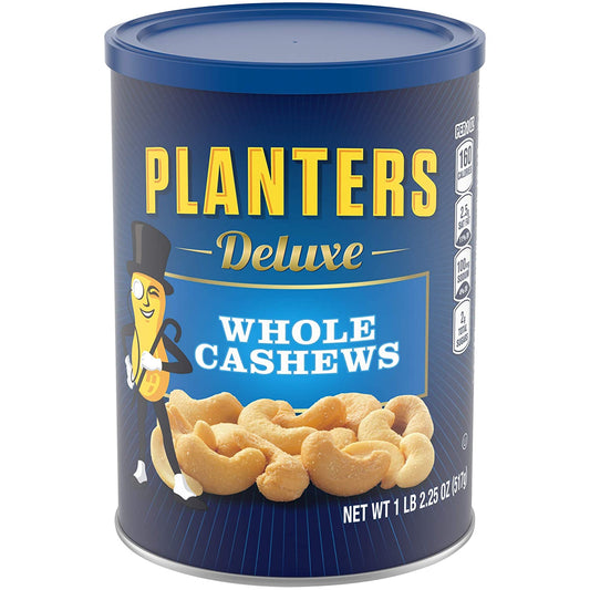 Planters Deluxe Lightly Salted Whole Cashews, 2.25 oz. 517g (Packaging May Vary)