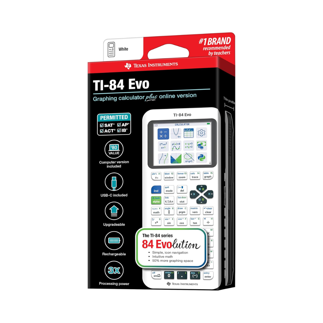 Texas Instruments TI-84 Evo Calculator, White