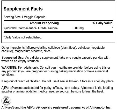 Swanson Taurine Cardiovascular Health 60 Veggie Caps