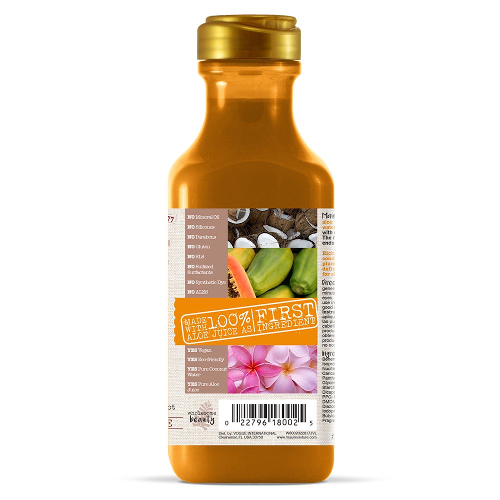 Maui Moisture Curl Quench + Coconut Oil Curl-Defining Anti-Frizz Conditioner to Hydrate and Detangle Tight Curly Hair, Softening Conditioner, Vegan, Silicone- & Paraben-Free, 13 fl oz