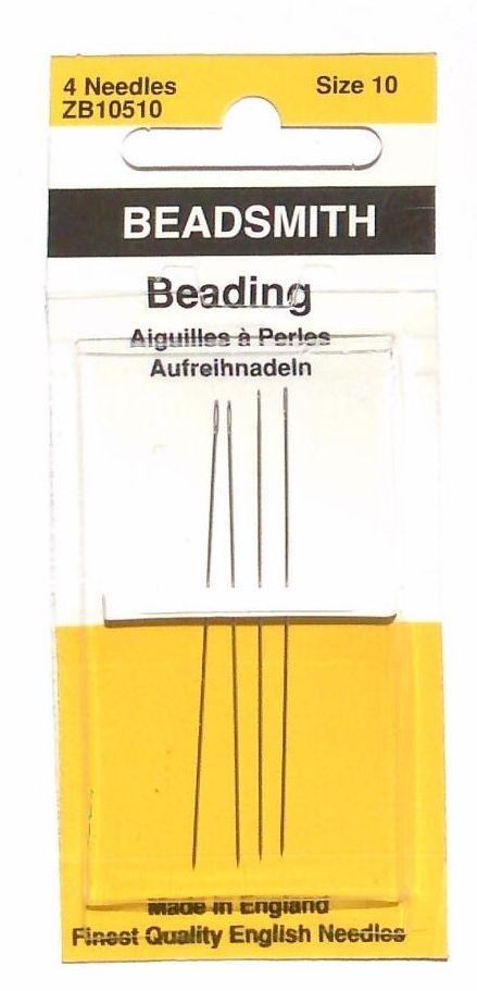 Beadsmith Made in England English Beading Needles Size 10 (4 Needles ZB10510)