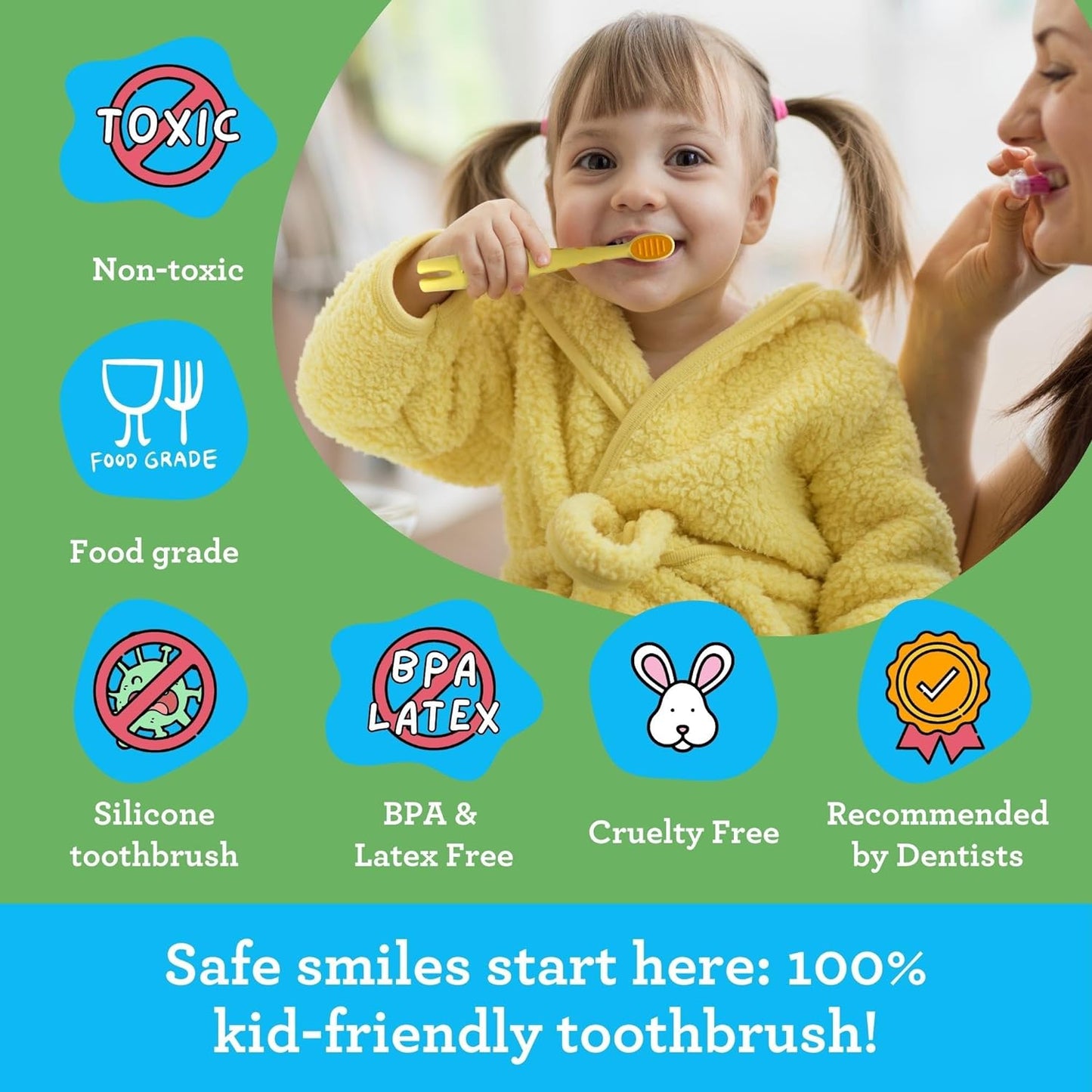 Guru Nanda Kids Butter on Gums Training Toothbrush Softex Bristles 10x Ages 1+