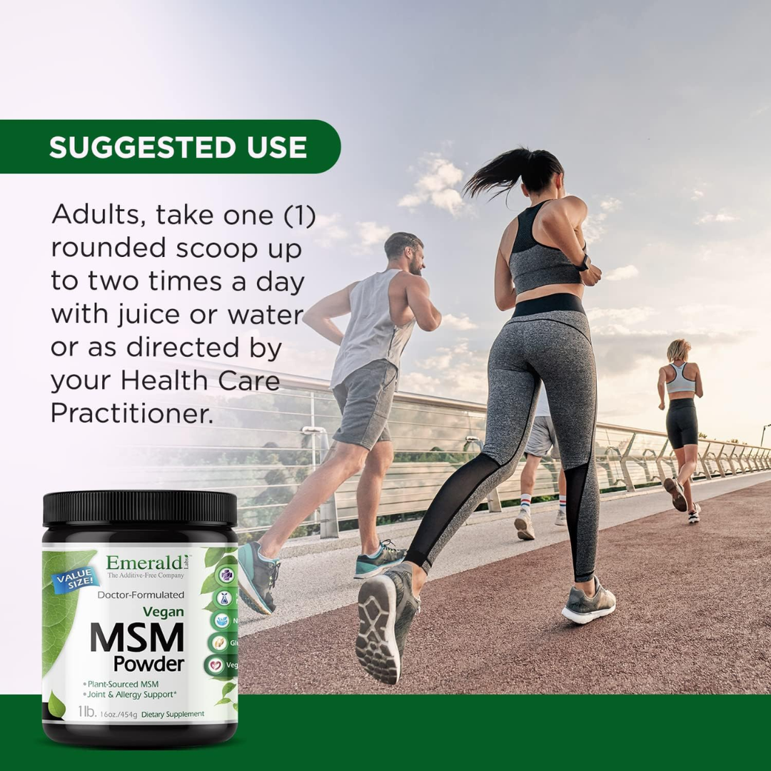 Emerald Vegan MSM Powder Plant-Sourced, 16 oz / 454 g
