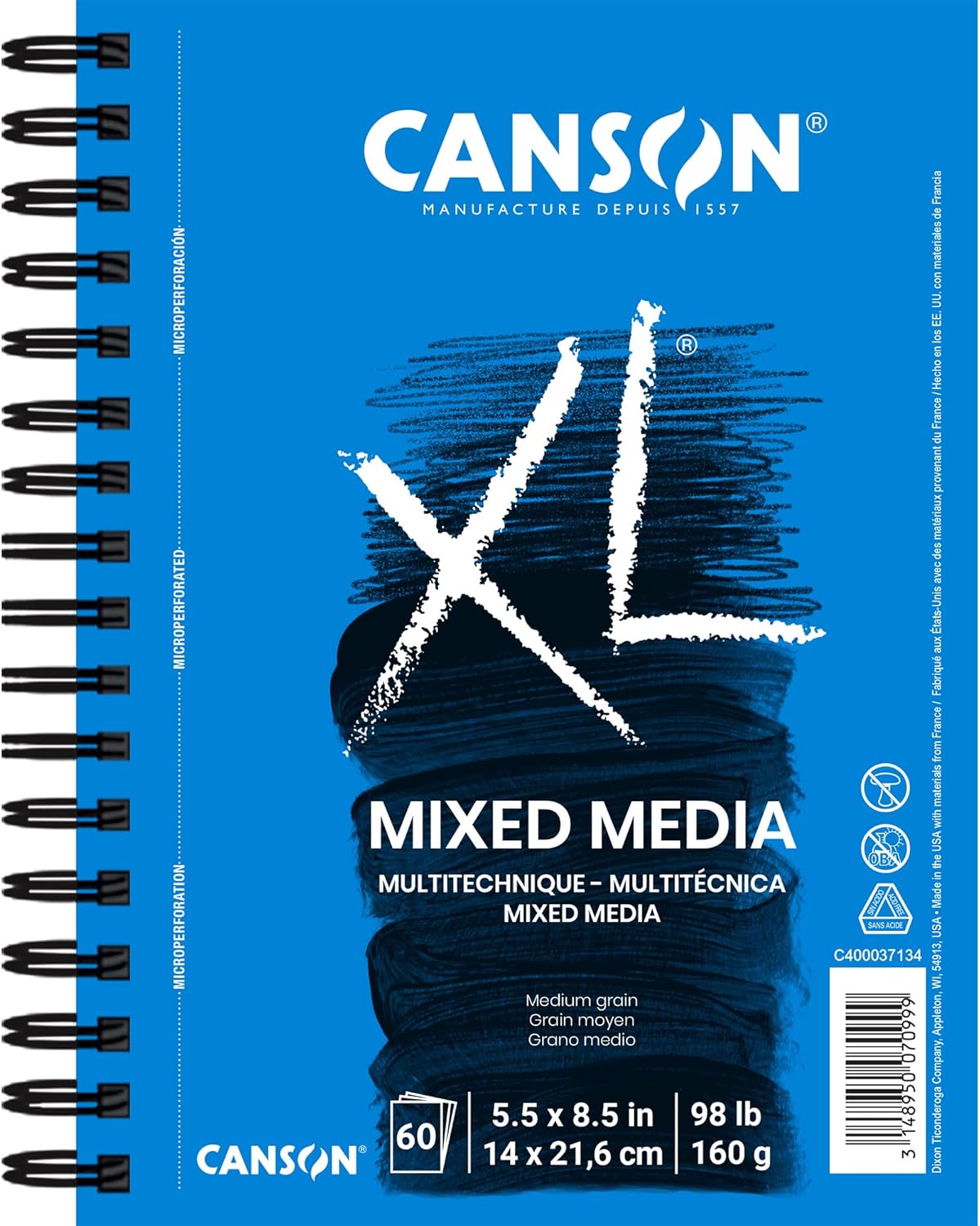 Canson XL Mixed Media Multitechnique, Medium Grain 60 Sheet Pads