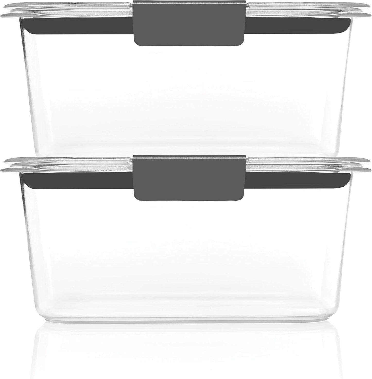 Rubbermaid Brilliance Plastic Food Storage Containers 4.7 Cup, 2 Pack