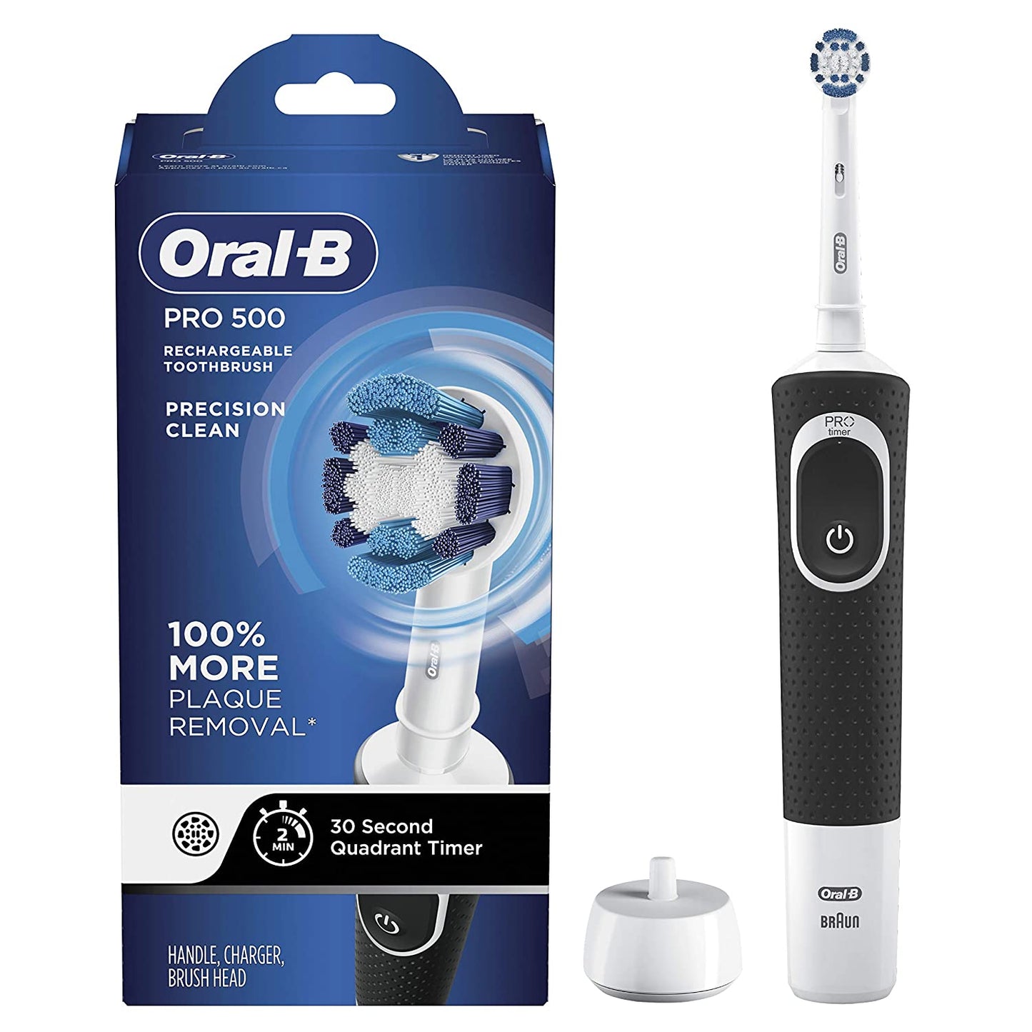Oral-B Pro 500 Electric Power Rechargeable Toothbrush with Automatic Timer