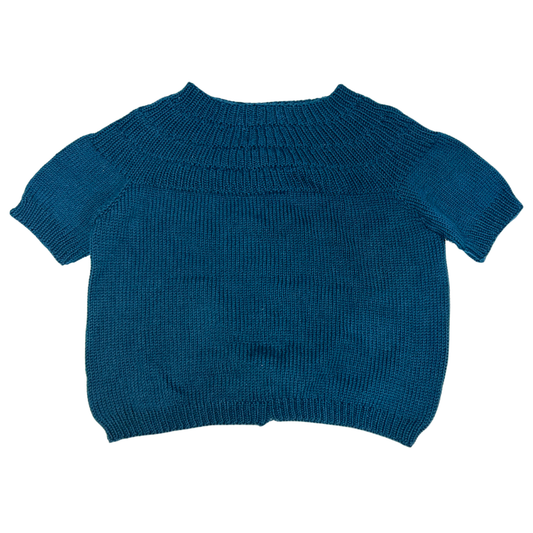 Knitted Blue Green Sweater Crochet Pattern (Finished Good) Free Size