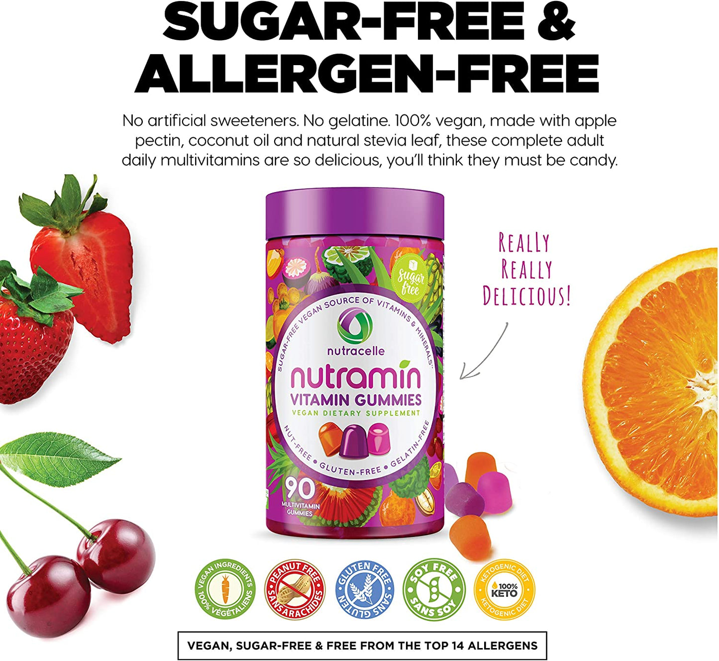 Nutracelle Nutramin Daily Vegan Multivitamin Gummies For Immunity 90 Gummies PACKAGING MAY VARY