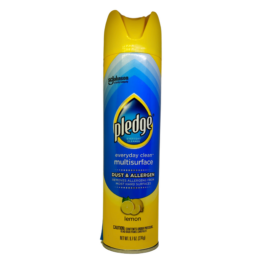 Pledge Everyday Cleaner Spray Multi Surface Dust And Allergen Remover, Lemon Scent, 9.7 oz / 274g