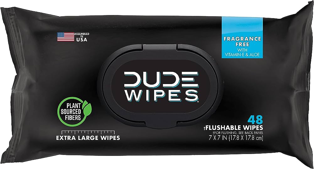 Dude Wipes Flushable Wipes Extra Large (Fragrance Free) 48 Count