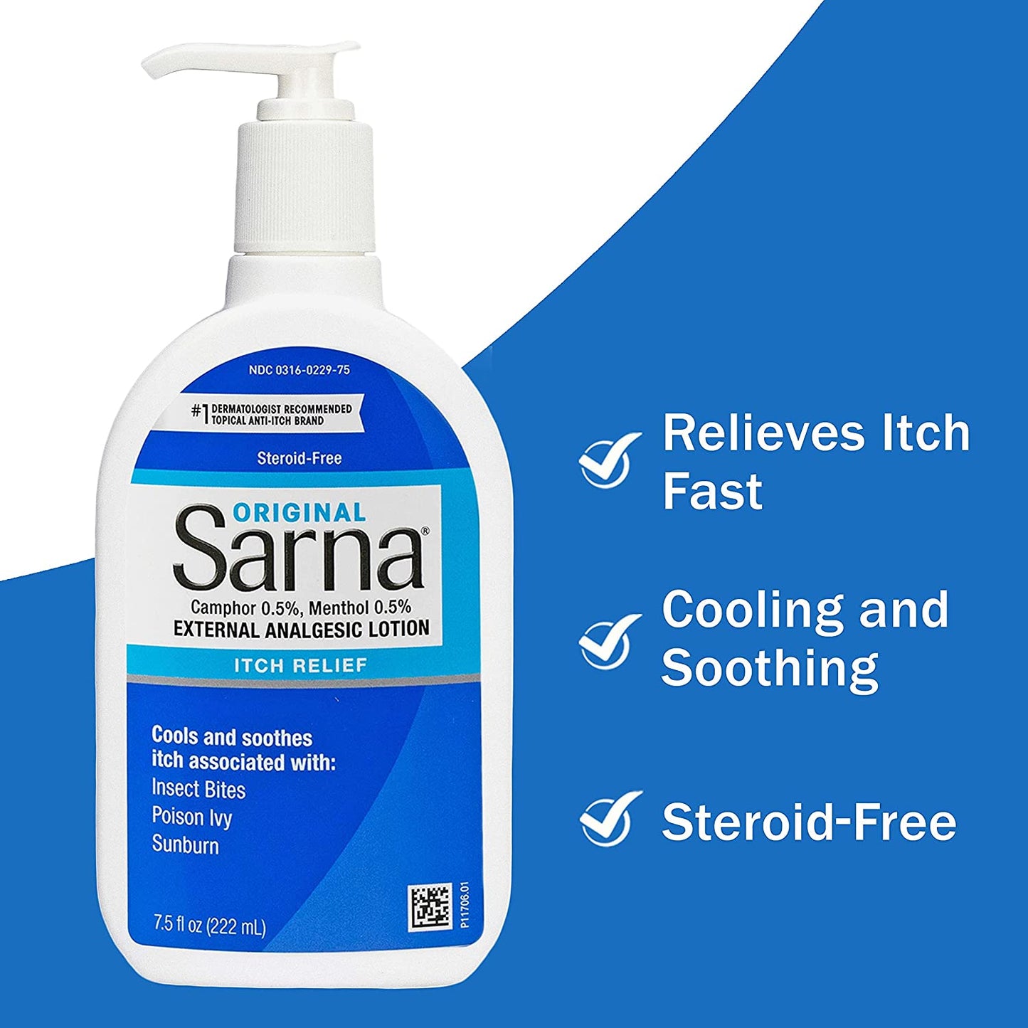 Sarna Original External Analgesic Lotion Anti-Itch, 7.5 fl.oz / 222ml