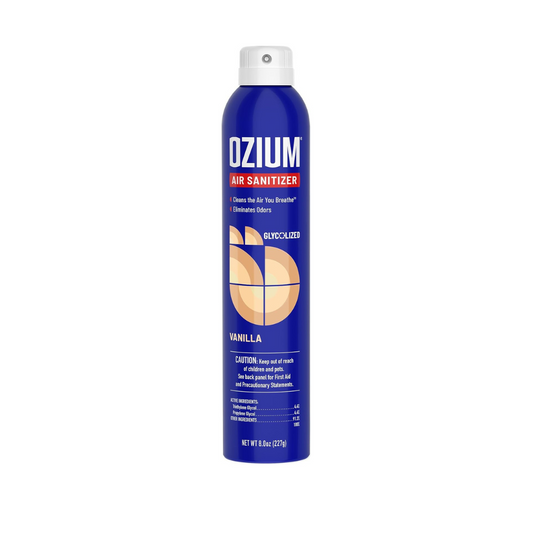 Ozium Air Sanitizer & Odor Eliminator for Homes, Cars, Offices and More, Vanilla Scent, 227 g / 8 oz
