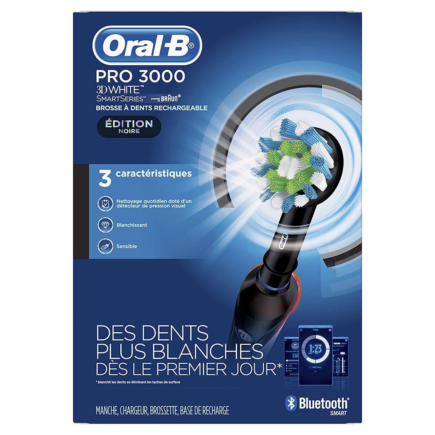Oral-B Pro 3000 Electric Toothbrush Smartseries With Bluetooth Connectivity, Black Edition (Powered By Braun)