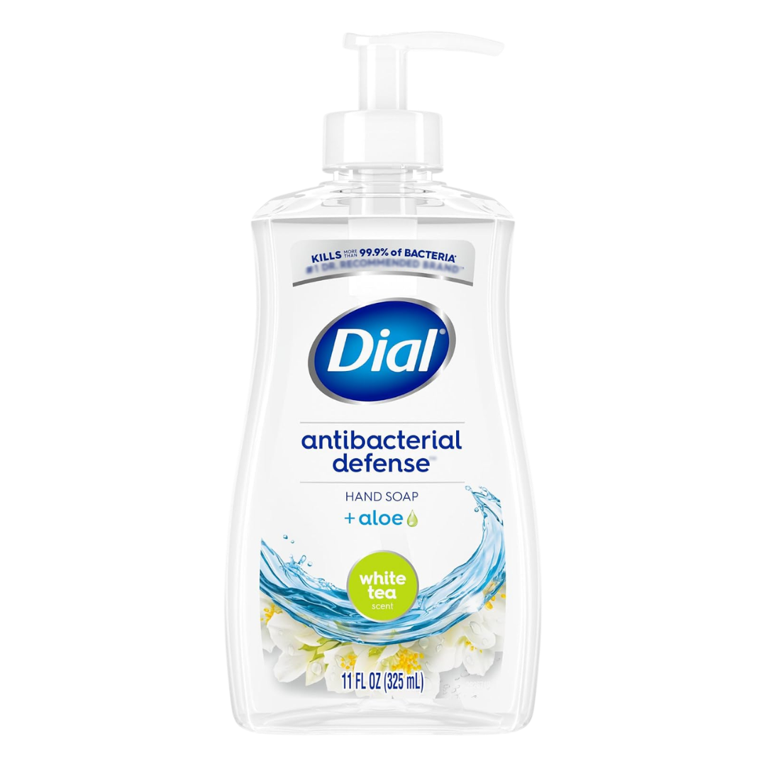 Dial Antibacterial Defense Hand Soap + Aloe White Tea Scent, 11 oz / 325 ml