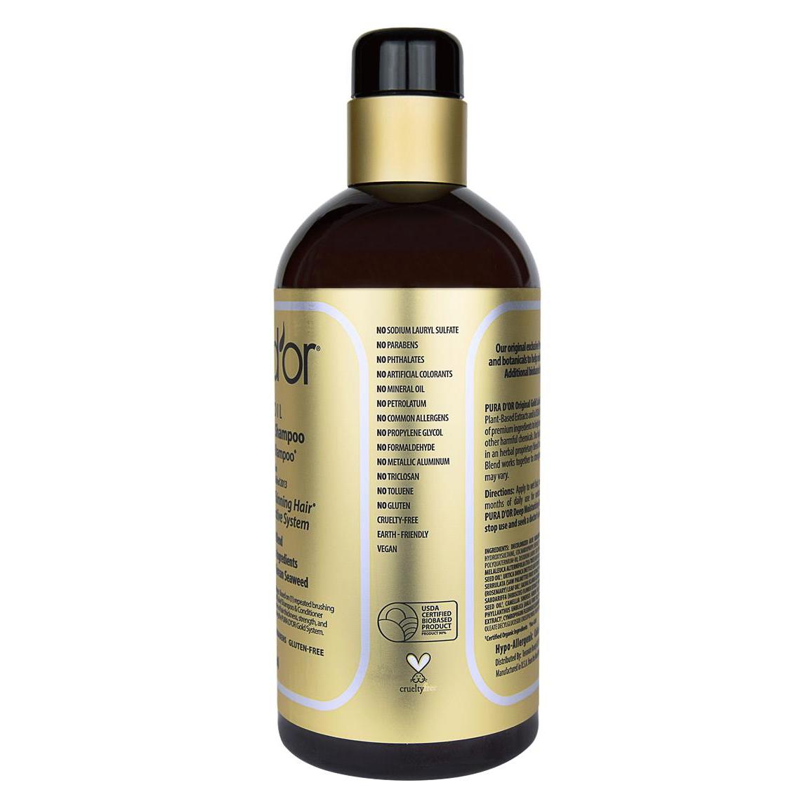 PURA D'OR Argan Oil Original Gold Label Shampoo 16 fl.oz