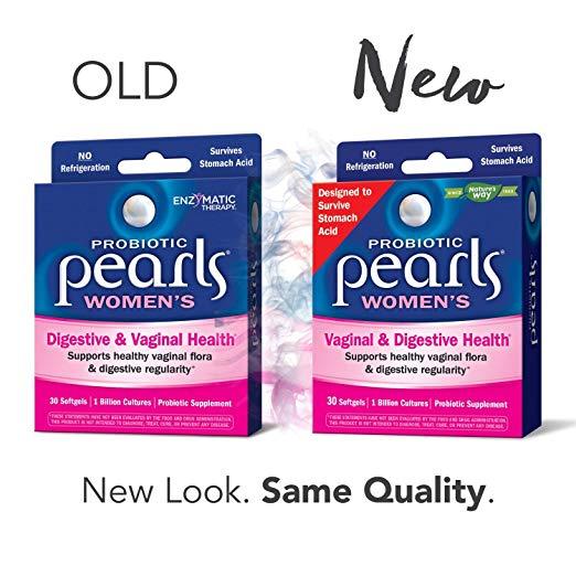 Probiotic Pearls Once Daily Women's Probiotic Supplement, 1 Billion Live Cultures, Survives Stomach Acid, No Refrigeration, 30 Softgels