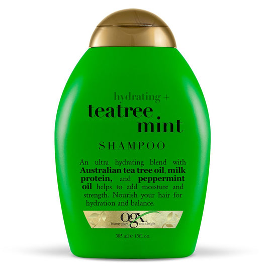 OGX Hydrating+ Tea Tree Mint Shampoo with Peppermint Oil & Milk Proteins, 13 fl.oz / 385ml