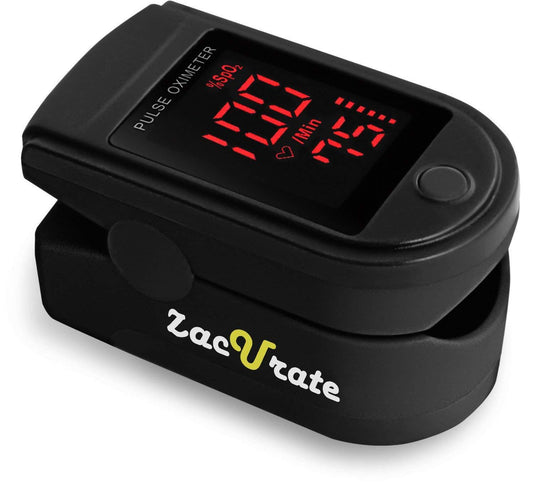 Zacurate Pro Series 500DL Fingertip Pulse Oximeter Blood Oxygen Saturation Monitor (Mystic Black)