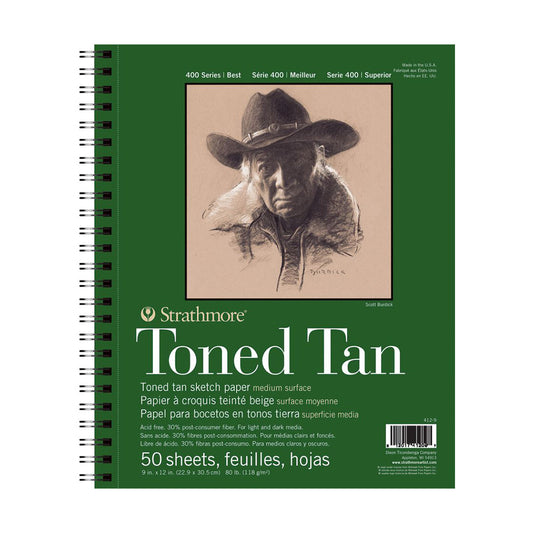Strathmore Toned Tan Sketch Pad 500 Sheets (9in x 12in) 400 Series