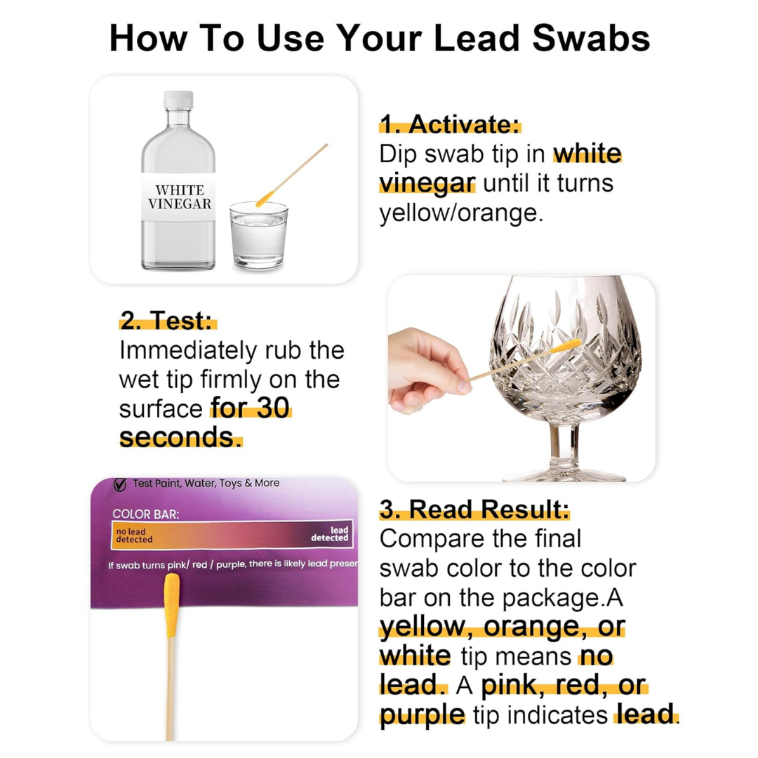 Avelis Lead Test Swabs for Paint, Water & Toys,  30 Count